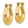 14k Yellow Gold 11/16" Hammered Fancy Hoop Earrings