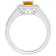8x6mm Oval Citrine 1/5 ctw Diamond Rhodium Over Sterling Silver Halo Ring