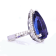 12.43 Ctw Tanzanite and 0.62 Ctw White Diamond Ring in 18K WG