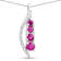 Natural Ruby And Diamond Necklace 14K White Gold Pendant with Chain Gift
For Women