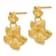 14k Yellow Gold Satin and Diamond-Cut Plumeria Dangle Earrings