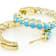 Sleeping Beauty Turquoise And Blue Topaz Hoop Earrings In 18K Gold Over
Sterling Silver