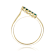 Emerald Color CZ Chevron Tower Band Ring In 14K Gold Over Sterling Silver