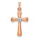 14k Rose Gold and 14k White Gold Diamond Latin Cross with Heart Pendant