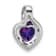 Rhodium Over 14k White Gold Amethyst and Diamond Heart Pendant