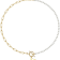 14K Gold Over Brass Initial Pearl Simulant Link Chain Necklace Letter K
