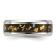 Stainless Steel Polished with Black and Gold Foil Inlay 8mm Band