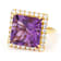 Amethyst Princess Cut And White Zircon Ring In 18K Gold Over Sterling
Silver 11.40ctw