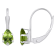 6x4mm Pear Shape Peridot Rhodium Over 10k White Gold Drop Earrings