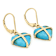 Turquoise Heart Earrings In 18K Gold Over Sterling Silver 12x11mm