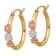 14K Yellow Gold, 14K White Gold and 14K Rose Gold 13/16" Satin and
Diamond-Cut Flower Hoop Earrings