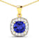 2.10ctw 14K Yellow Gold Tanzanite and White Diamond Pendant with 18 inch
Cable Chain