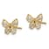 14K Yellow Gold Butterfly Cubic Zirconia Stud Earrings