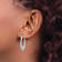 Rhodium Over 14k White Gold Polished 9/16" Scalloped Hoop Earrings