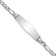 Rhodium Over 14k White Gold Semi-solid Soft Diamond Shape Figaro Link ID Bracelet