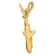 14k Yellow Gold 3D Polished Hanging Shark Pendant