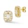 Rachel Zoe Baguette CZ Cluster Stud Earrings in 14K Gold Over Sterling Silver