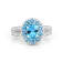 Paraiba Blue Apatite with Moissanite Accents Rhodium Over Sterling
Silver Halo Ring Blue Jewelry