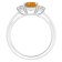 8x6mm Emerald Cut Citrine And White Topaz Rhodium Over Sterling Silver
3-Stone Ring
