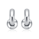 Ball Accent Huggie Earrings In Rhodium Over Brass