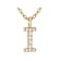 CZ Initial I Station Necklace In 18K Gold Over Sterling Silver 0.06ctw