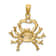14k Yellow Gold 3D Textured Large Cancer Zodiac pendant