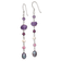 Sterling Silver Freshwater Black and White Pearl, Amethyst, and Lavender
Jadeite Dangle Earrings
