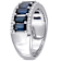 Blue Sapphire and Diamond 14K White Gold Ring 3.44ctw