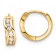 14k Yellow Gold Polished 3/8" Wavy Hinged Huggie Hoop Earrings with
Cubic Zirconia Stones