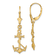 14k Yellow Gold 3D Textured Anchor with Shackle and Entwined Rope Dangle Earrings
