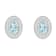 6x4mm Oval Aquamarine 1/5 ctw Diamond Rhodium Over Sterling Silver Halo
Stud Earrings