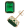 Rectangle Emerald Simulant 10K Yellow Gold Earrings 9.00ctw