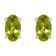 5x3mm Oval Peridot 14k White Gold Stud Earrings