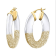 14K Yellow Gold Over Sterling Silver Flat Oval Hoops in Gold Color
Glitter and Clear