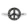 Rhodium Over Sterling Silver Stackable Expressions Marcasite Peace Sign Ring