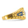 10K Two-tone Yellow and White Gold Textured and Enamel Diamond Blue
Lodge Masonic Ring 0.1ctw