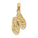 14k Yellow Gold 3D Solid Polished and Textured Hawaii Flip-Flops Charm