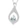 Pear Aquamarine and Cubic Zirconia Rhodium Over Sterling Silver Pendant
with chain, 1.94ctw