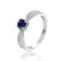 Blue Sapphire with White Sapphire Accents Sterling Silver Tapered
Shoulder Ring, 1.39ctw