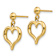 14k Yellow Gold Polished Heart Dangle Earrings
