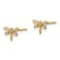 14K Yellow Gold Cubic Zirconia Dragonfly Post Earrings