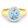 1.5ctw Blue Aquamarine and Diamond 14K Yellow Gold Halo Ring