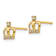 14K Yellow Gold Cubic Zirconia Crown Post Earrings