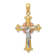 14k Tri-color Gold Polished and Textured Crucifix Pendant