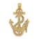 14k Yellow Gold Polished and Textured Anchor and Rope Charm