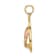 14k Yellow Gold 3D with Pink Enamel Double Flip-Flop Pendant