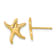 14k Yellow Gold Polished Starfish Stud Earrings