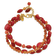 14K Yellow Gold Over Sterling Silver Aventurine/Coral/Jade 1-inch
Extension Bracelet