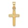 14K Yellow Gold Polished Diamond-cut Reversible Puffed Cross Pendant