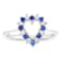 0.35ctw Sapphire and Diamond Heart Shaped Ring in 14k White Gold